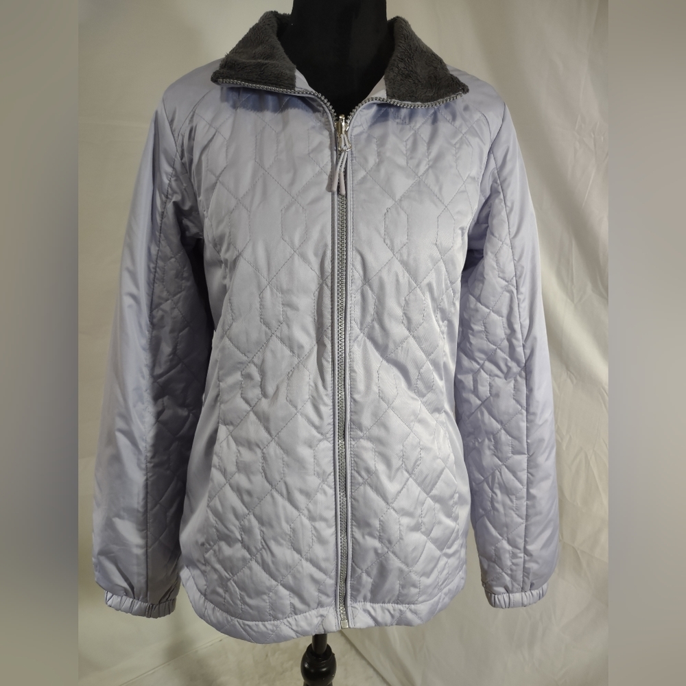 ZEROXPOSUR Women's Quilted Lilac Lightweight Puffer Full Zip Coat Size Small